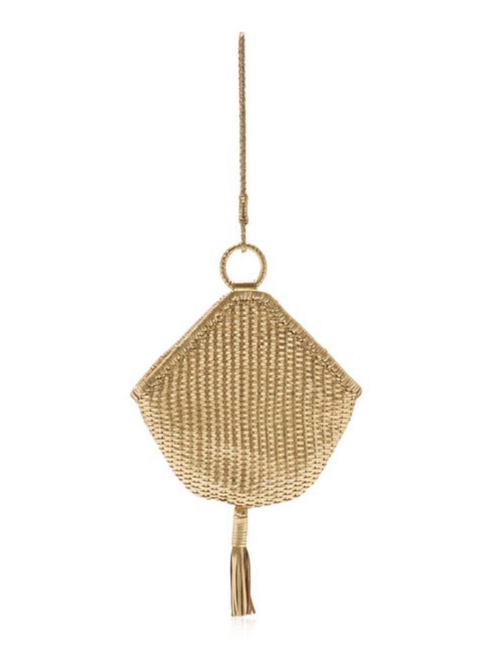 Bambien Gold Hand Woven Tassel Wristlet Bag - Women Accessories- BRAND NEW NWT
